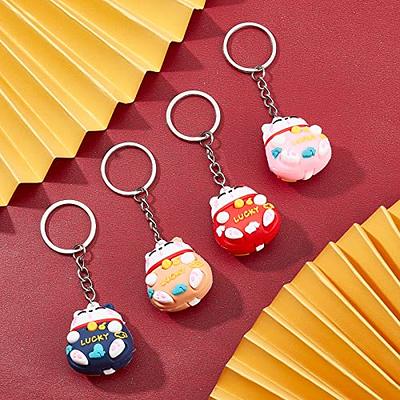 Wholesale PandaHall 8pcs Lucky Cat Keychain 4 Style Fortune Cat Charms PVC  Lucky Cat Pendants Beckoning Cat Keychains with Iron Open Jump Rings  Keychain Rings for Purse Strap Keys Bag Backpack Jewellery 