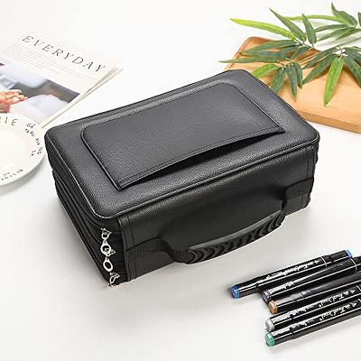Colored Pencil Case Pen Pencil Bag Organizer with Handy Wrap Portable-  Multilayer Holder for Prismacolor Crayola Colored Pencils & Gel Pen Cloth  Art 