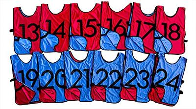 Sets of 12 (#1-12, 13-24) Numbered Blank Scrimmage Training Vest Soccer  Pinnies