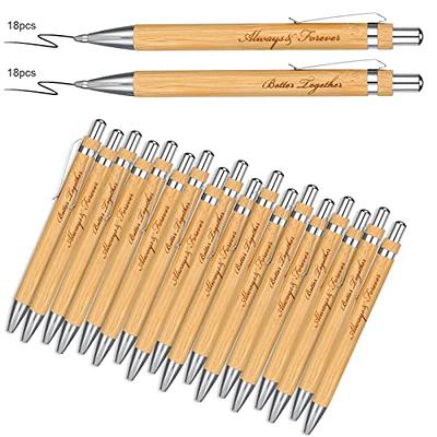 Bridal Shower Pens Bamboo Retractable Ballpoint Pen Wedding Favors Bulk  Bamboo Pen Guest Book Pens Black Ink Wooden Pen for Wedding Bridal Shower