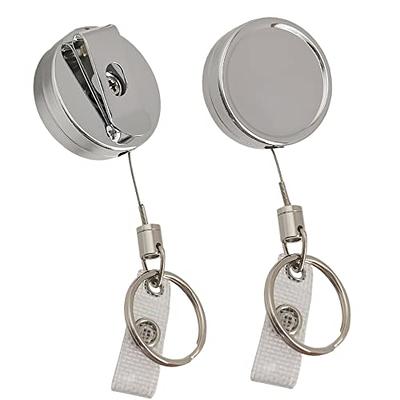 2 Pack Heavy Duty Retractable Badge Holder Reel,metal Id Badge Holder