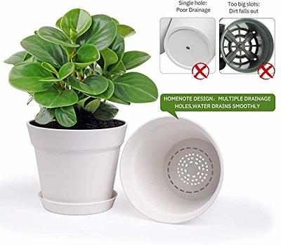 WOUSIWER 16 Pack 6 inch Plastic Planters for Indoor Flower Pots, Heavy Duty  and Stylish 6 Inch Plant Pots for Indoor Plants with Drainage Holes and  Tray for Plants, Flowers, Black - Yahoo Shopping