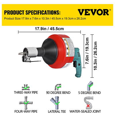 Electric Drain Auger 60 ft. x 1/2 in. Drain Cleaner Machine with 4-Cutter  and Foot Switch for 1 in. to 4 in. Pipe GL-W46591779 - The Home Depot