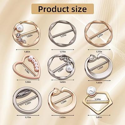  4PCS Silk Scarf Ring Clip T-Shirt Tie Clips for Women