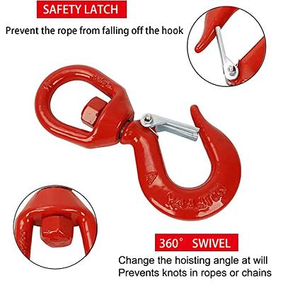 Crane Hook, with Latch Alloy Steel Crane Hoist Hook Drop Forged Alloy Steel  Swivel Eye Hook, 1 Ton Working Load Limit,for Industry, Ship, Building(Red)  - Yahoo Shopping