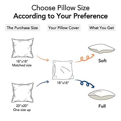 FAVRIQ 18 x 18 Throw Pillow Inserts with 100% Cotton Cover Square Cushions  for Chair Bed Couch Car Down Alternative Pillow Form Sham Stuffer