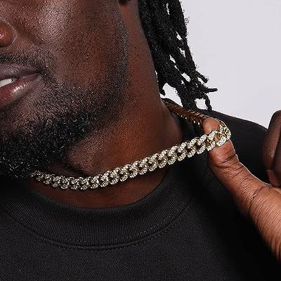 nkjegol Cuban Chain Necklaces Silver/Gold Cuban Link Chains Mens Iced Out  Miami Bling Diamond Hip Hop Jewelry for Women (16 inch, Silver) - Yahoo  Shopping