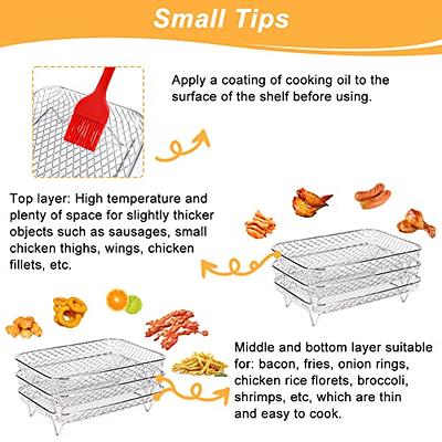 3Pcs Stackable Air Fryer Rack Compatible with Ninja Dual Air Fryer,  Rectangle Stainless Steel Dehydrator Rack Compatible with Ninja Dual Air  Fryer