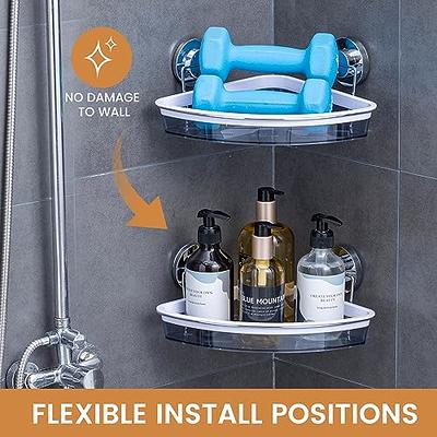 LEVERLOC Corner Shower Caddy Suction Cup 2 Pack, No-Drilling & Removable Shower  Caddy Basket, Chromed Stainless Steel Shelves for Inside Shower & Bathroom  Organizer, Rustproof Rack for Storage… - Yahoo Shopping