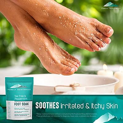 Tea Tree Foot Soak, Callus Remover Gel - Extra Strength Callus Remover Gel  & Foot Soak With Epsom Salts For Calluses, Dry Cracked Heels, Toenail