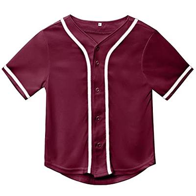  TKJPYWYH Blank Baseball Jersey Button Down Shirts