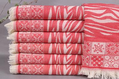 Wedding Gift, Small Bath Towels, 24x40 Inches Red Cotton Dish