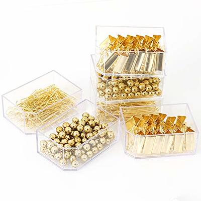 72 pcs Binder Clips Paper Clips Push Pin Thumbtack Set Metal