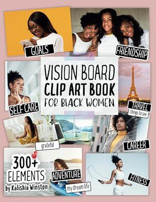 vision board clip art book for white women