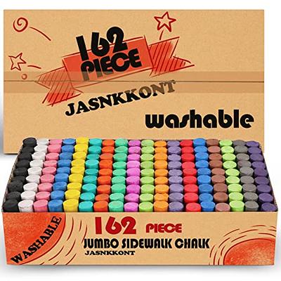 JOYIN 120 Pack Giant Box Non-Toxic Jumbo Washable Sidewalk Chalk Set in 10 Colors (120 Pieces)