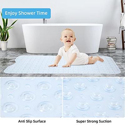 XIYUNTE Baby Bath Mat for Tub for Kids, 40 X 16 Inch Extra Long Kids  Bathtub Mat Non Slip, Cartoon Patterned Bath Tub Shower Mat Anti Slip with