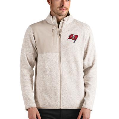 Men's Antigua Heather Gray Tampa Bay Buccaneers Victory Pullover Sweatshirt