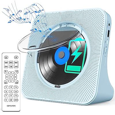 Pyle Portable CD Player Bluetooth Boombox Speaker - AM/FM Stereo Radio & Audio Sound, Supports CD-R-RW/MP3/WMA, USB, Aux, Headphone, LED Display, AC