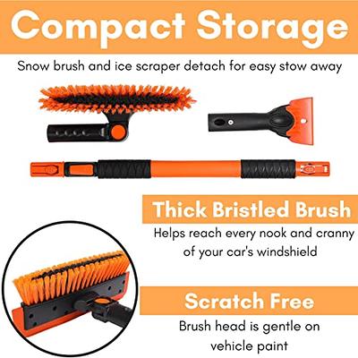  BIRDROCK HOME 60 Extendable Snow Brush with Detachable Ice  Scraper for Car, 13 Wide Foam & Bristle Head, Size: Truck, Car, SUV, &  RV