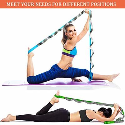 SANKUU Stretching Strap with 12 Loops Workout Poster, Yoga Straps for green