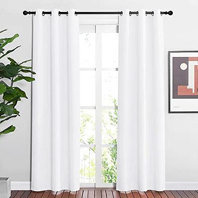 NICETOWN White Curtains 84 inch Length 2 Panels Set for Living