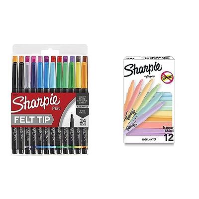SHARPIE Pens, Felt Tip Pens, Fine Point (0.4mm), Assorted Colors, 24 Count  & Pocket Highlighters, Mild Pastel Colors, Assorted, Chisel Tip, 12 Count -  Yahoo Shopping