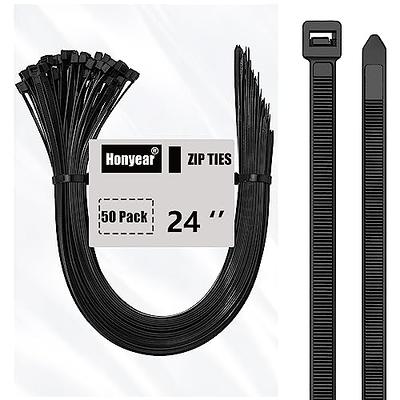  Long Zip Ties Heavy Duty 18 Inch UV Resistant 200lbs Cable Tie  Wraps Black Industrial Zip Ties Thick Nylon Wire Ties Large Plastic Zipties  for Cable Management, Outdoor Use 50 pcs 