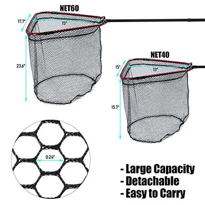 Fishing Net Replacement Fish Landing Net Replacement Mesh Dia 23.6” Gray 