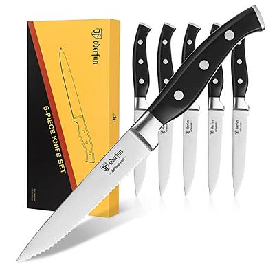 Steak Knives Set of 4, 5 Inch High-Carbon Stainless Steel Non-serrated  Steak Knife, 4 Pieces Professional Straight Edge Kitchen Table Dinner  Knives 