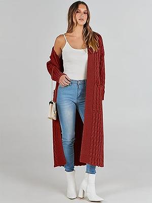 Long Duster Open-Front Cardigan Sweater for Women