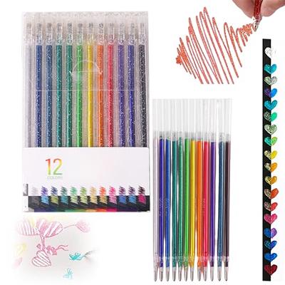 SMOOTHERPRO Metallic Gel Pens 1.0mm Bold Glitter Colored Pen 12 Pack for  Kids Ad