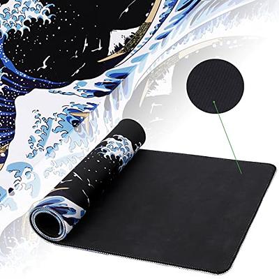 MEWOOCUE Gaming Laptop Mouse Pad,Sea Wave Big Mice Pads PC Keyboard  Waterproof and Non-Slip 31.5 x 11.8inches 3mm Thick XL,XXL Rubber Table  Mat