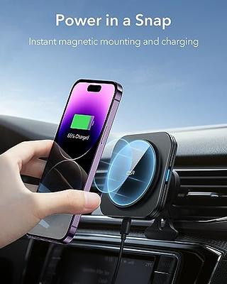 ESR for MagSafe Car Mount Charger (HaloLock), 15W Magnetic Wireless Car  Charger, Compatible with MagSafe Car Charger, Air Vent/Dashboard Phone  Holder Mount for iPhone 15/14/13/12, Fast Charging, Black - Yahoo Shopping