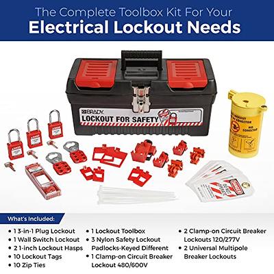 Red Keyed Different Cable Lockout Locks - 2 Keys, 10 Pack