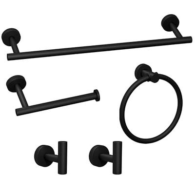 MengxFly Bathroom Hardware Set Black Towel Bar Towel Racks for Bathroom  6-Piece Black Towel Rack Bathroom Towel Holder Set Matte Black Bathroom  Accessories Wall Mounted Stainless Steel 16-Inch - Yahoo Shopping