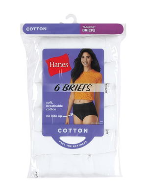 Hanes Brief 6-Pack Underwear Women's Panties Pure Comfort