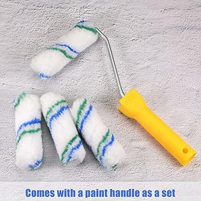 Paint Roller, 2 inch Small Fine Finish Paint Roller Kit with Tray - Mini Roller Frame,Microfiber Roller Covers,Mini Acrylic Fiber Trim Brush House