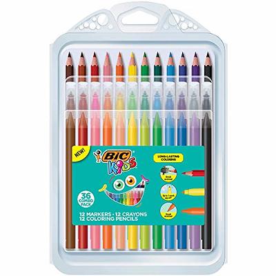 BIC Kids Coloring Kit with Coloring Markers, Pencils and Crayons, Reusable  Case, Assorted Colors, 36-Count - Yahoo Shopping