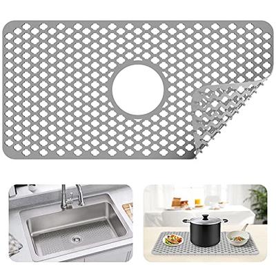 Kitchen Sink Mat, 26''x14'' Silicone Sink Protectors Mats for Bottom of  Kitchen Sink, Non-slip Heat Resistant Sink Liners for Farmhouse Stainless