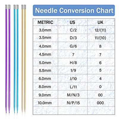 Stainless Steel Knitting Needle Set Sweater Needles Handmade with Bags DIY  Knitting Projects Tools 2-8mm Straight Single Pointed