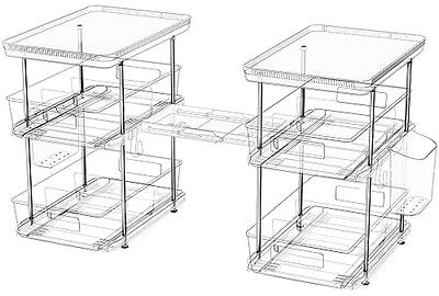 3 Tier Clear Bathroom Organizer, Under Sink Organizers Clear with