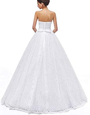 Likedpage Women's Sweetheart Ball Gown Lace Bridal Wedding Dresses (US6,  White) - Yahoo Shopping