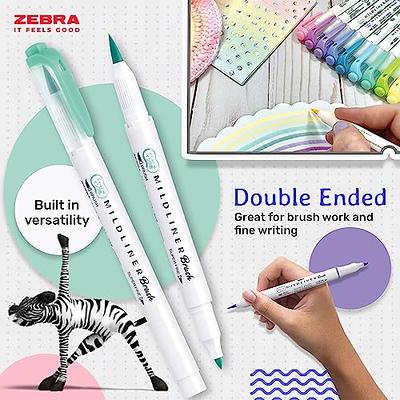  Zebra Pen Mildliner Double Ended Highlighter Set, Broad and  Fine Point Tips, Assorted Fluorescent and Cool Ink Colors, 10-Pack : Office  Products