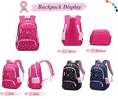 3PCS School Backpack for Girls, Kids Bookbags Set Primary Girls