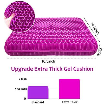 Purple Gel Seat Cushion for Long Sitting ,Back, Sciatica, Hip,Wheelchair Pressure Relief,Tailbone Pain Relief Cushion, Gel Seat Cushion for Office