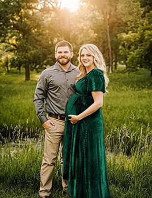 green maternity dress