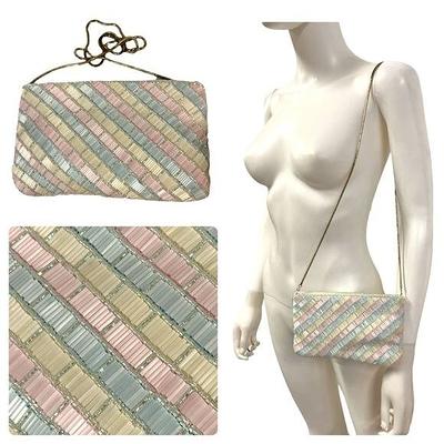 Vintage La Regale Pastel Pink Yellow Blue Beaded Evening Clutch Gold Metal  Chain - Yahoo Shopping