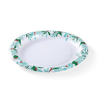 Glad Everyday Disposable Paper Plates with Holiday Mistletoe Design, Heavy  Duty Paper Plates, Microwavable Paper Plates for Everyday Use