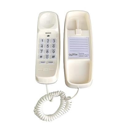 Telephone Landline Phones, TelPal Corded Home Phone, Trimline House Phone  for Landline Wall Mount, Big Button Wall Phone with Flash, Redial, Ringer  High/Low, Retro Phone No AC Power Required (Ivory) - Yahoo