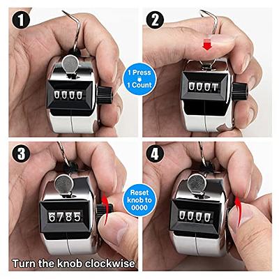 Metal Hand Tally Counter, 4 Digit Number Counters